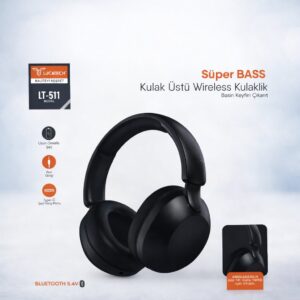 Lucatech LT-511 Bluetooth 5.4 Kulak Üstü Kablosuz Kulaklık